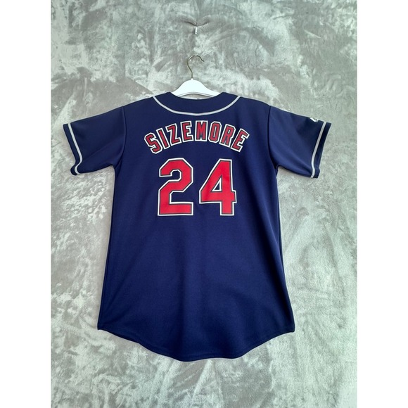 Majestic Kids Cleveland Indians Sizemore 24 Baseball Jersey Youth Size L - Picture 8 of 10